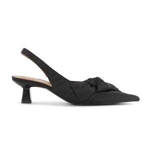 Ganni black bow sling back mule shoes with pointed toe